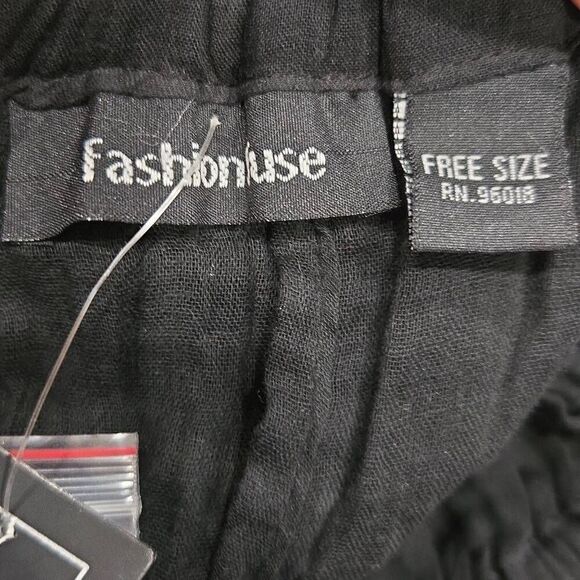 Fashion Fuse Black Gauze Midi Skirt OS Asymetric Festival Artisan Hippie NWT - Picture 3 of 9